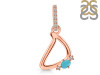 Turquoise & White Topaz Alphabet D Pendant TRQ-RDA-30.