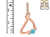 Turquoise & White Topaz Alphabet D Pendant TRQ-RDA-30.