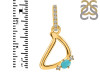 Turquoise & White Topaz Alphabet D Pendant TRQ-RDA-30.