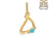 Turquoise & White Topaz Alphabet D Pendant TRQ-RDA-30.