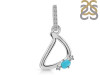 Turquoise & White Topaz Alphabet D Pendant TRQ-RDA-30.