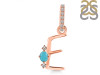 Turquoise & White Topaz Alphabet E Pendant TRQ-RDA-31.