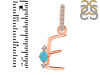 Turquoise & White Topaz Alphabet E Pendant TRQ-RDA-31.