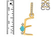 Turquoise & White Topaz Alphabet E Pendant TRQ-RDA-31.