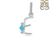 Turquoise & White Topaz Alphabet E Pendant TRQ-RDA-31.