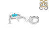 Turquoise & White Topaz Alphabet E Pendant TRQ-RDA-31.