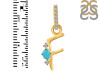 Turquoise & White Topaz Alphabet F Pendant TRQ-RDA-32.