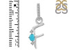Turquoise & White Topaz Alphabet F Pendant TRQ-RDA-32.