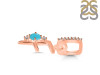 Turquoise & White Topaz Alphabet F Pendant TRQ-RDA-32.