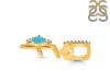 Turquoise & White Topaz Alphabet F Pendant TRQ-RDA-32.