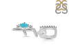 Turquoise & White Topaz Alphabet F Pendant TRQ-RDA-32.