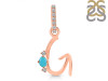 Turquoise & White Topaz Alphabet G Pendant TRQ-RDA-33.