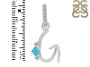 Turquoise & White Topaz Alphabet G Pendant TRQ-RDA-33.