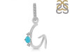 Turquoise & White Topaz Alphabet G Pendant TRQ-RDA-33.