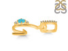 Turquoise & White Topaz Alphabet G Pendant TRQ-RDA-33.
