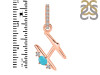 Turquoise & White Topaz Alphabet H Pendant TRQ-RDA-34.