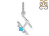Turquoise & White Topaz Alphabet H Pendant TRQ-RDA-34.