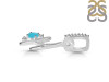 Turquoise & White Topaz Alphabet H Pendant TRQ-RDA-34.