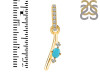 Turquoise & White Topaz Alphabet I Pendant TRQ-RDA-35.