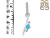 Turquoise & White Topaz Alphabet I Pendant TRQ-RDA-35.