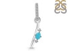 Turquoise & White Topaz Alphabet I Pendant TRQ-RDA-35.