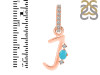 Turquoise & White Topaz Alphabet J Pendant TRQ-RDA-36.