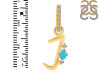 Turquoise & White Topaz Alphabet J Pendant TRQ-RDA-36.