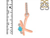 Turquoise & White Topaz Alphabet K Pendant TRQ-RDA-37.