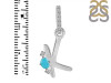 Turquoise & White Topaz Alphabet K Pendant TRQ-RDA-37.