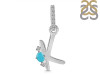 Turquoise & White Topaz Alphabet K Pendant TRQ-RDA-37.