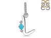 Turquoise & White Topaz Alphabet L Pendant TRQ-RDA-38.