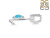 Turquoise & White Topaz Alphabet L Pendant TRQ-RDA-38.