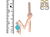Turquoise & White Topaz Alphabet M Pendant TRQ-RDA-39.