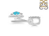 Turquoise & White Topaz Alphabet M Pendant TRQ-RDA-39.