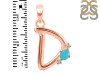 Turquoise & White Topaz Alphabet D Pendant TRQ-RDA-4.