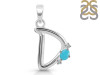 Turquoise & White Topaz Alphabet D Pendant TRQ-RDA-4.
