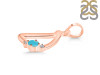 Turquoise & White Topaz Alphabet D Pendant TRQ-RDA-4.