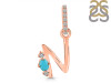 Turquoise & White Topaz Alphabet N Pendant TRQ-RDA-40.