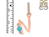 Turquoise & White Topaz Alphabet N Pendant TRQ-RDA-40.