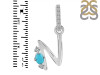 Turquoise & White Topaz Alphabet N Pendant TRQ-RDA-40.