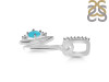 Turquoise & White Topaz Alphabet N Pendant TRQ-RDA-40.