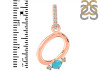 Turquoise & White Topaz Alphabet O Pendant TRQ-RDA-41.
