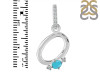Turquoise & White Topaz Alphabet O Pendant TRQ-RDA-41.