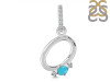 Turquoise & White Topaz Alphabet O Pendant TRQ-RDA-41.