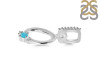 Turquoise & White Topaz Alphabet O Pendant TRQ-RDA-41.