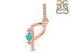 Turquoise & White Topaz Alphabet P Pendant TRQ-RDA-42.