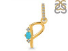 Turquoise & White Topaz Alphabet P Pendant TRQ-RDA-42.