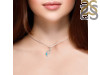 Turquoise & White Topaz Alphabet P Pendant TRQ-RDA-42.