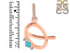 Turquoise & White Topaz Alphabet Q Pendant TRQ-RDA-43.