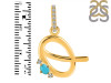 Turquoise & White Topaz Alphabet Q Pendant TRQ-RDA-43.